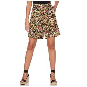 New Womens Rafaella Petite Hibiscus Floral Shorts